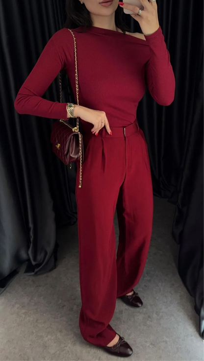 Burgundy pantalon